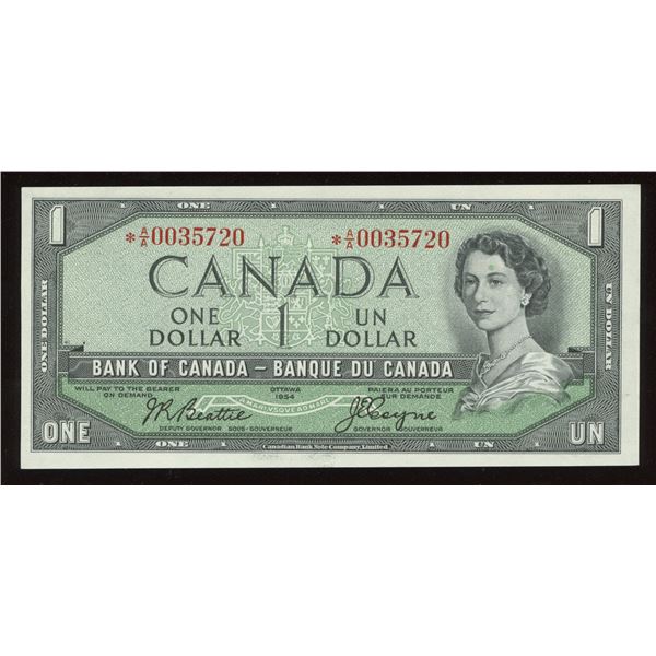 Bank of Canada $1, 1954 - Replacement