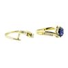 Image 1 : 1.50 ctw Blue Sapphire and Diamond Ring Set - 14KT Yellow Gold