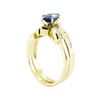 Image 4 : 1.50 ctw Blue Sapphire and Diamond Ring Set - 14KT Yellow Gold