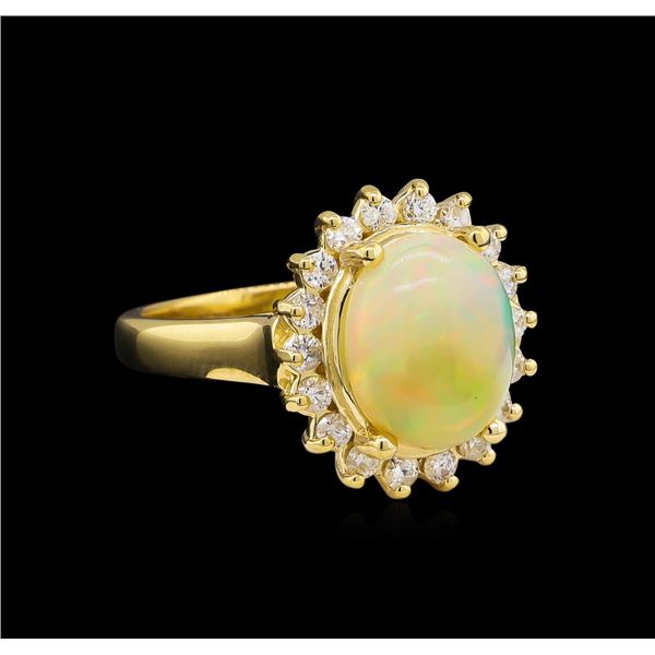 2.48 ctw Opal and Diamond Ring - 14KT Yellow Gold