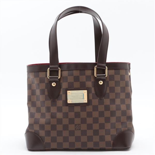 Louis Vuitton Damier Ebene Canvas Leather Hampstead PM Tote Bag