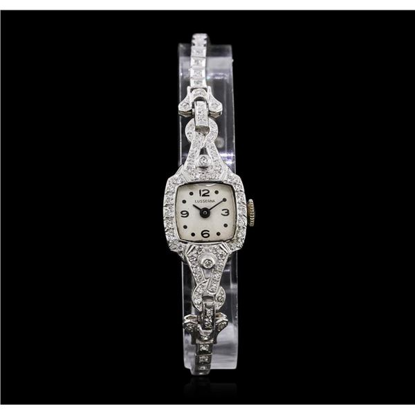 Lusserna for Macy's Platinum Diamond Vintage Ladies Watch