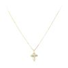 Image 1 : 0.18 ctw Diamond Cross Pendant with Chain - 14KT Yellow and White Gold