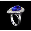 Image 4 : 14KT Two-Tone Gold 4.13 ctw Tanzanite and Diamond Ring