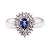 Image 2 : 1.26 ctw Blue Sapphire and Diamond Cluster Ring - 14KT White Gold