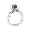Image 4 : 1.66 ctw Blue Sapphire and Diamond Ring - 14KT White Gold
