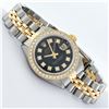 Image 3 : Rolex Ladies 2T 26MM Black Diamond Bezel 1 ctw 18K Yellow Gold Datejust Wristwat