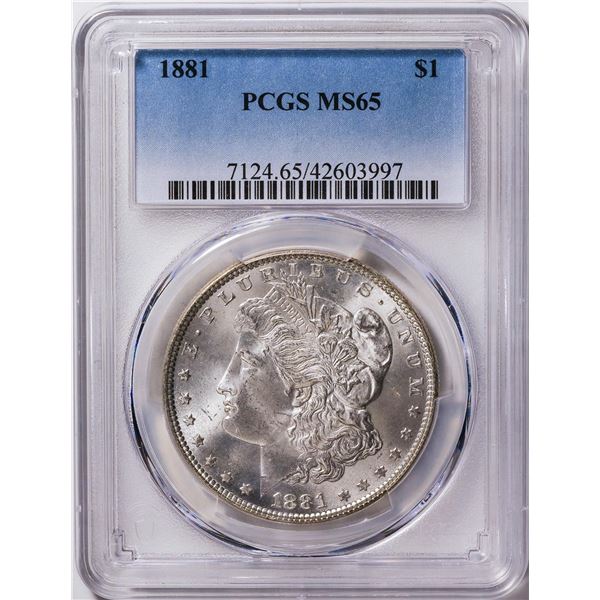 1881 $1 Morgan Silver Dollar Coin PCGS MS65