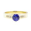 Image 2 : 1.24 ctw Sapphire and Diamond Ring - 14KT Yellow Gold