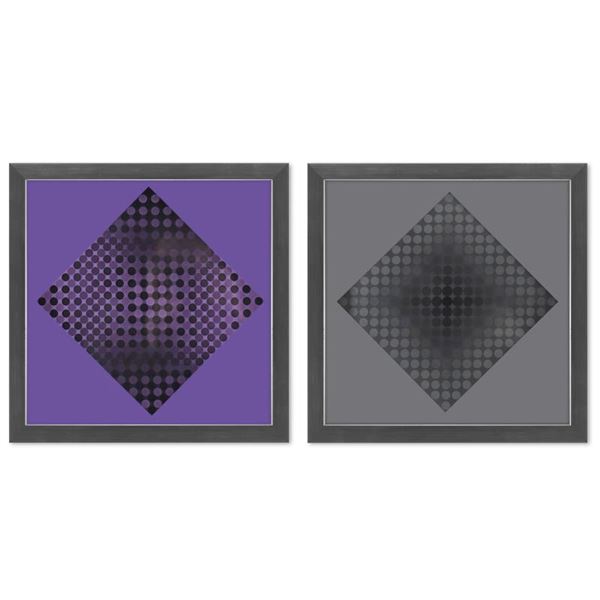 Goyo - SZ et Goyo - EZ de la serie CTA - 102 (Diptych) by Vasarely (1908-1997)