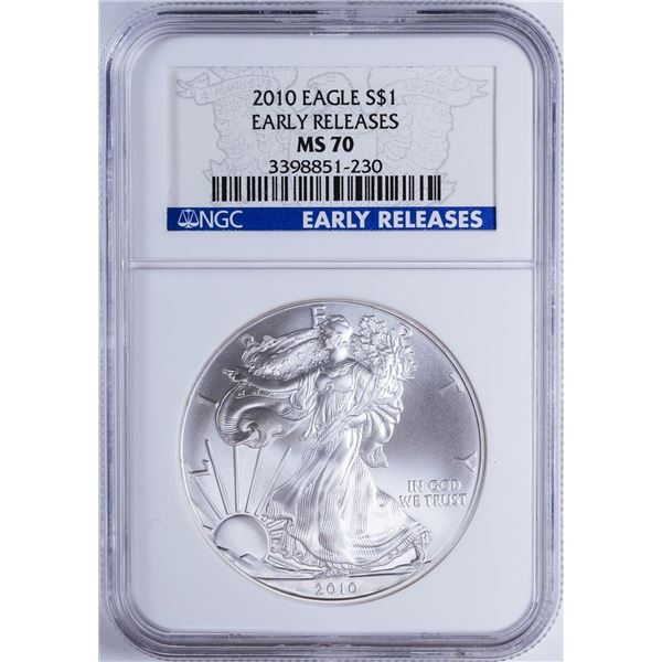 2010 $1 American Silver Eagle NGC MS70 Early Releases