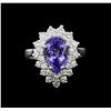 Image 2 : 3.27 ctw Tanzanite and Diamond Ring - 14KT White Gold