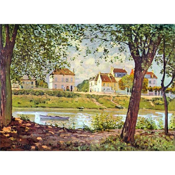 Alfred Sisley - Village on the Banks of the Seine