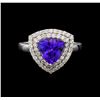 Image 2 : 14KT White Gold 1.82 ctw Tanzanite and Diamond Ring