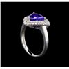 Image 4 : 14KT White Gold 1.82 ctw Tanzanite and Diamond Ring