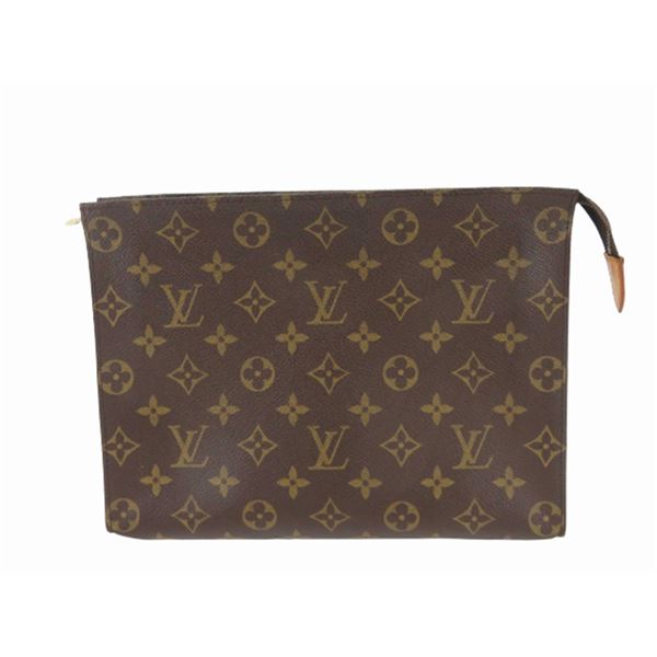 Louis Vuitton Brown Monogram Canvas Leather Toiletry 26 cm Pouch Case