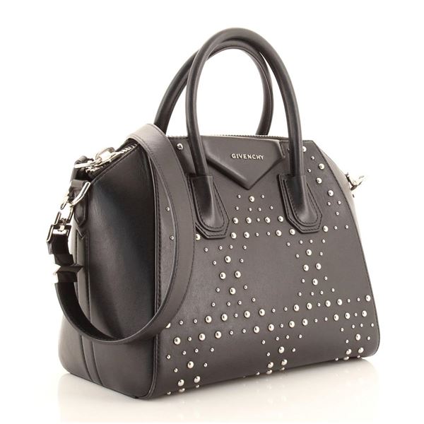 Givenchy Black Studded Leather Antigona Small Bag