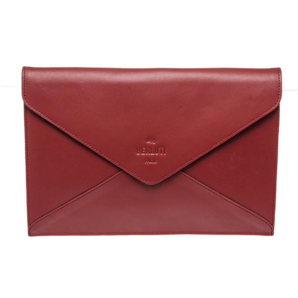 Berlutti Red Leather Letter Case Wallet