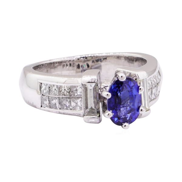 2.29 ctw Blue Sapphire And Diamond Ring - Platinum