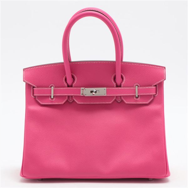 Hermes Rose Epsom Leather Birkin 30cm Handbag PHW