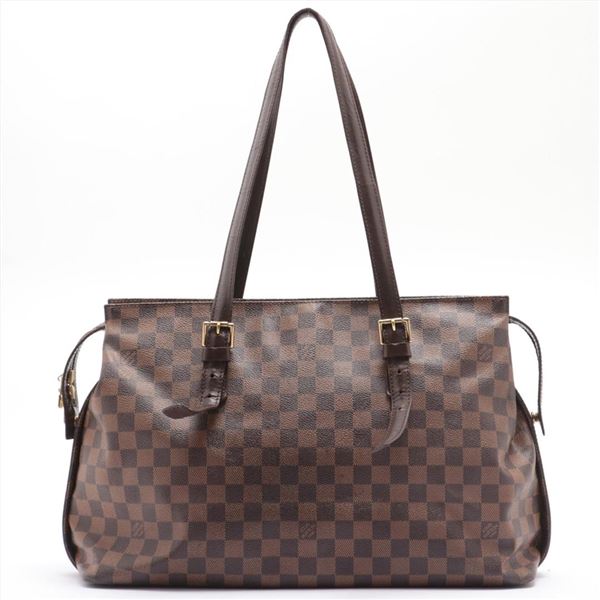 Louis Vuitton Damier Ebene Canvas Leather Chelsea Tote Bag