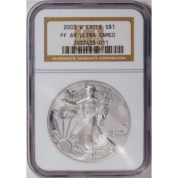 2009-W American Silver Eagle .999 Fine Silver Dollar Coin NGC PF69 Ultra Cameo