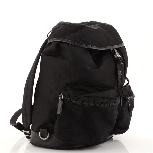 Prada Double Front Pocket Backpack Tessuto Medium