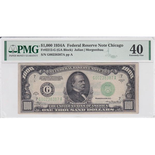 1934A $1000 Federal Reserve Note Chicago