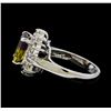 Image 3 : 2.50 ctw Ametrine Quartz and Diamond Ring - 14KT White Gold