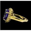 Image 3 : 8.84 ctw Tanzanite and Diamond Ring - 14KT Yellow Gold