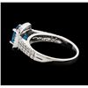 Image 3 : 2.34 ctw Blue Zircon and Diamond Ring - 14KT White Gold