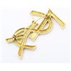 Image 3 : Yves Saint Laurent Vintage Gold-tone YSL Logo Pin Brooch