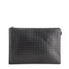 Image 2 : Balenciaga Zip Pouch Grid Embossed Leather Black