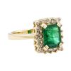 Image 1 : 2.90 ctw Emerald and Diamond Ring - 14KT Yellow Gold