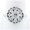 Image 1 : Vintage 14k White Gold 0.70 ctw Round Diamond Open Platter Cluster Cocktail Ring