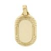 Image 1 : Solid 18k Yellow Gold Simple Engravable Polished Oval Pendant w/ Grooved Frame