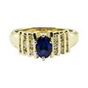Image 2 : 1.30 ctw Oval Brilliant Blue Sapphire And Diamond Ring - 14KT Yellow Gold