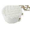 Image 3 : Chanel White Chevron Quilted Fur Round Crossbody Bag