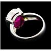 Image 3 : 5.85 ctw Ruby And Diamond Ring - 14KT Yellow Gold with Rhodium Plating