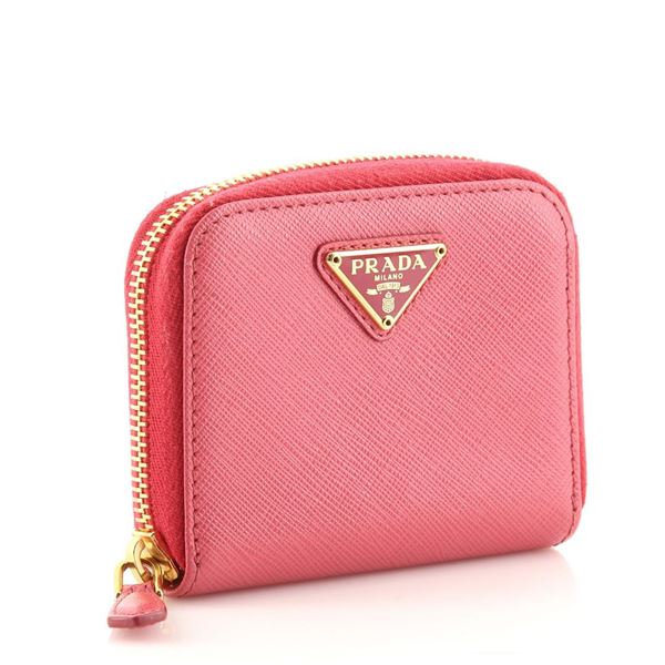 Prada Zip Around Coin Purse Saffiano Leather