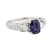 Image 1 : 3.02 ctw Colored Stone and Diamond Ring - 18KT White Gold