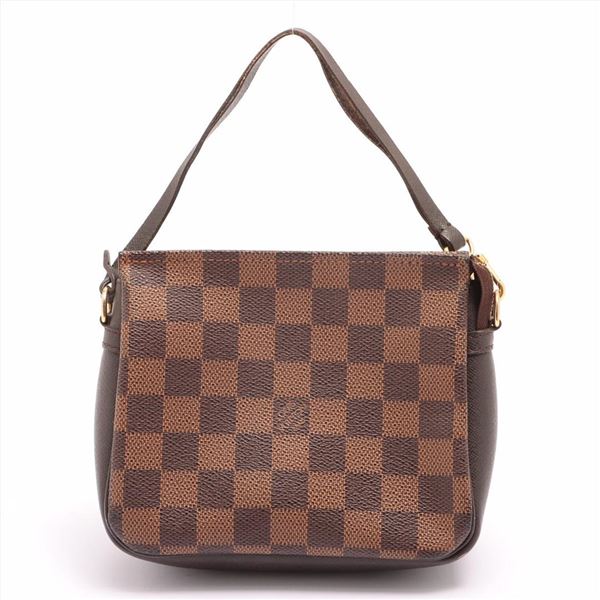 Louis Vuitton Damier Ebene Canvas Leather Make Up Toiletry Pouch