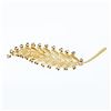 Image 4 : Vintage 14K Yellow Gold Long Textured 1.68 ctw Red Garnet Feather Leaf Brooch Pi