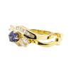 Image 3 : 1.44 ctw Blue Sapphire And Diamond Ring And Band - 14KT Yellow Gold