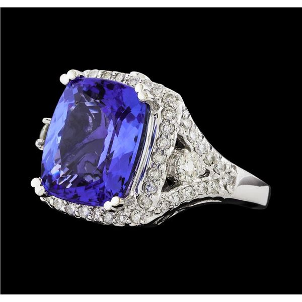 GIA Cert 8.38 ctw Tanzanite and Diamond Ring - 14KT White Gold