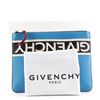 Image 1 : Givenchy Reverse Logo Zip Pouch Leather Large Blue