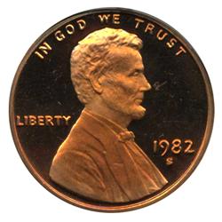 1982S PROOF Lincoln Cent Coin Graded PCGS PR69 DCAM Red (COI-4282)