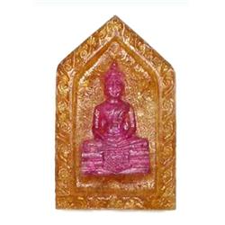 50.2ct Majestic Ruby & Sapphire Budda Figure Statue Amulet EST: $500 - $3000 (GEM-9804)
