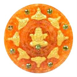 98.7ct  Intense Orange Sapphire Jatukam Ramm athep Amulet (GEM-10083)