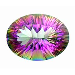 17ct Wonderful Rainbow Mystic Quartz Concave Gem FLAWLESS (GEM-9984A)